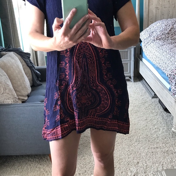 🆕Navy blue and orange dress - Picture 2 of 2